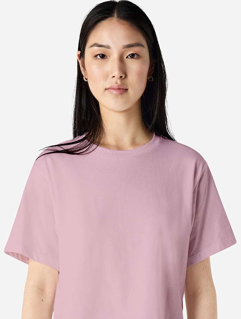 women solid short sleeve boxy t-shirt - 21991080 -  Standard Image - 4