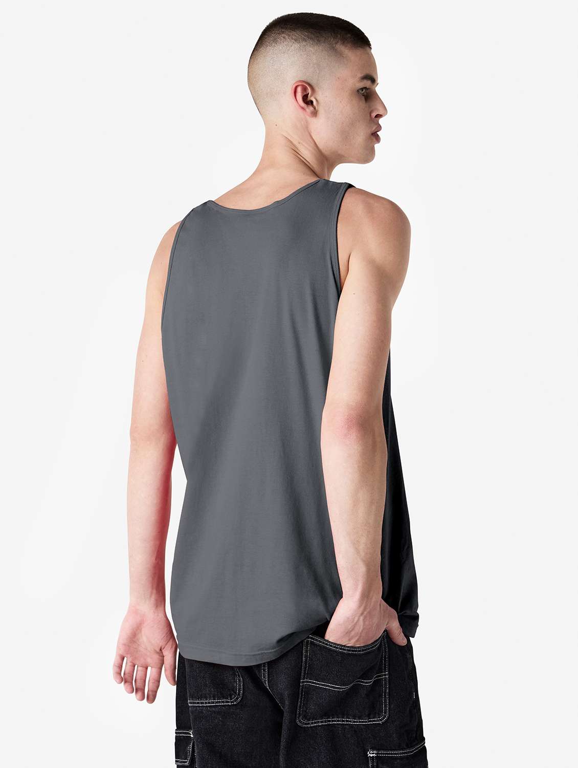 men grey solid sleeveless vest - 21991085 -  Standard Image - 1