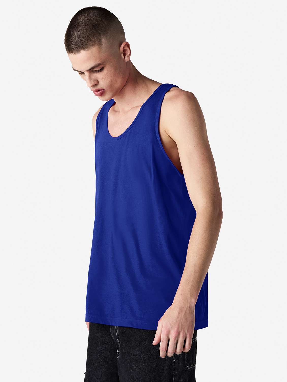 men solid scoop neck vest - 21991087 -  Standard Image - 1