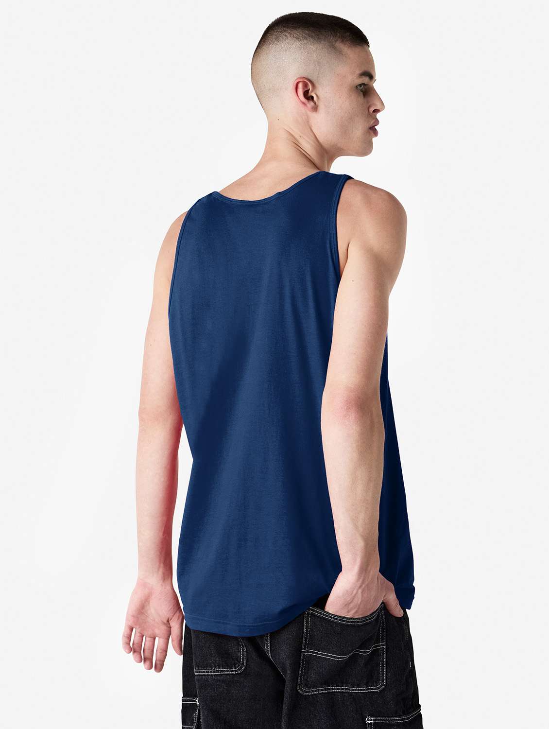 men solid scoop neck sleeveless vest - 21991088 -  Standard Image - 1