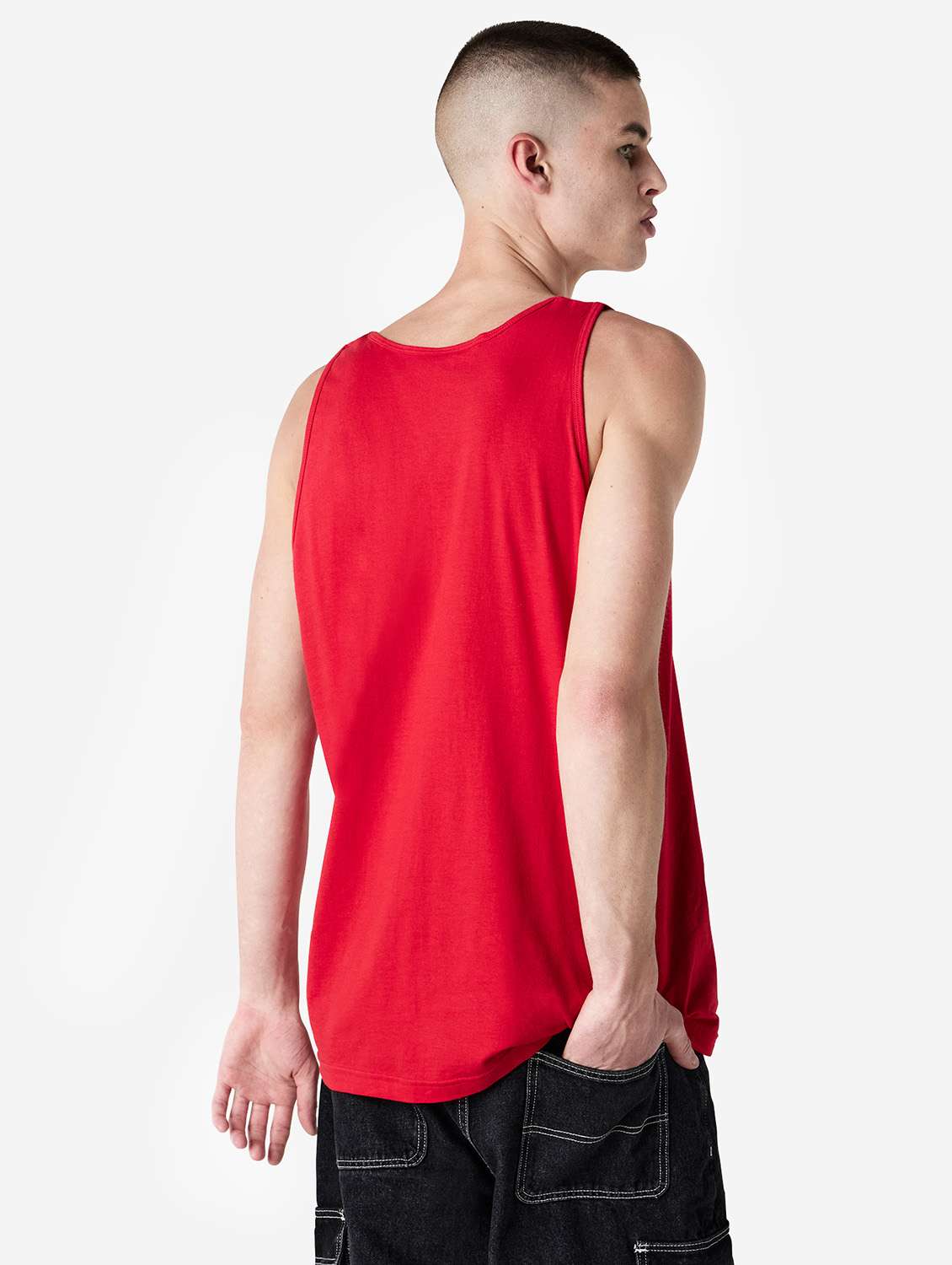 men solid scoop neck sleeveless vest - 21991089 -  Standard Image - 1