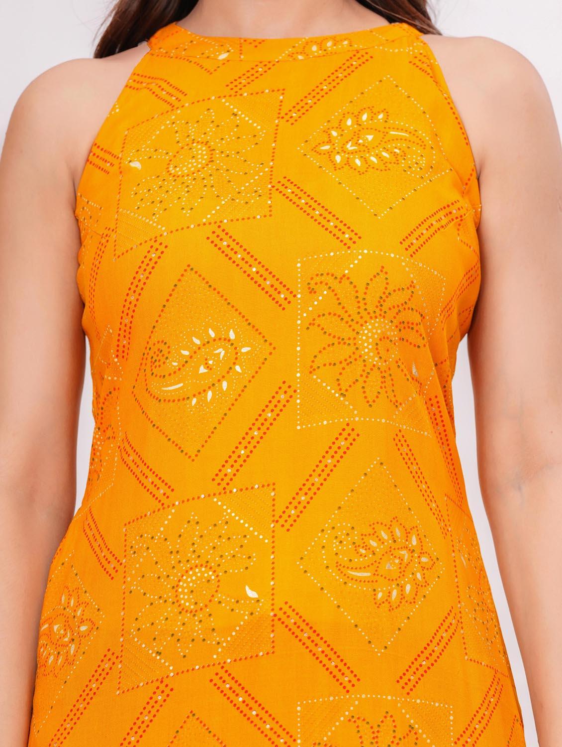 women printed halter neck straight kurta - 21991093 - Standard Image - 6