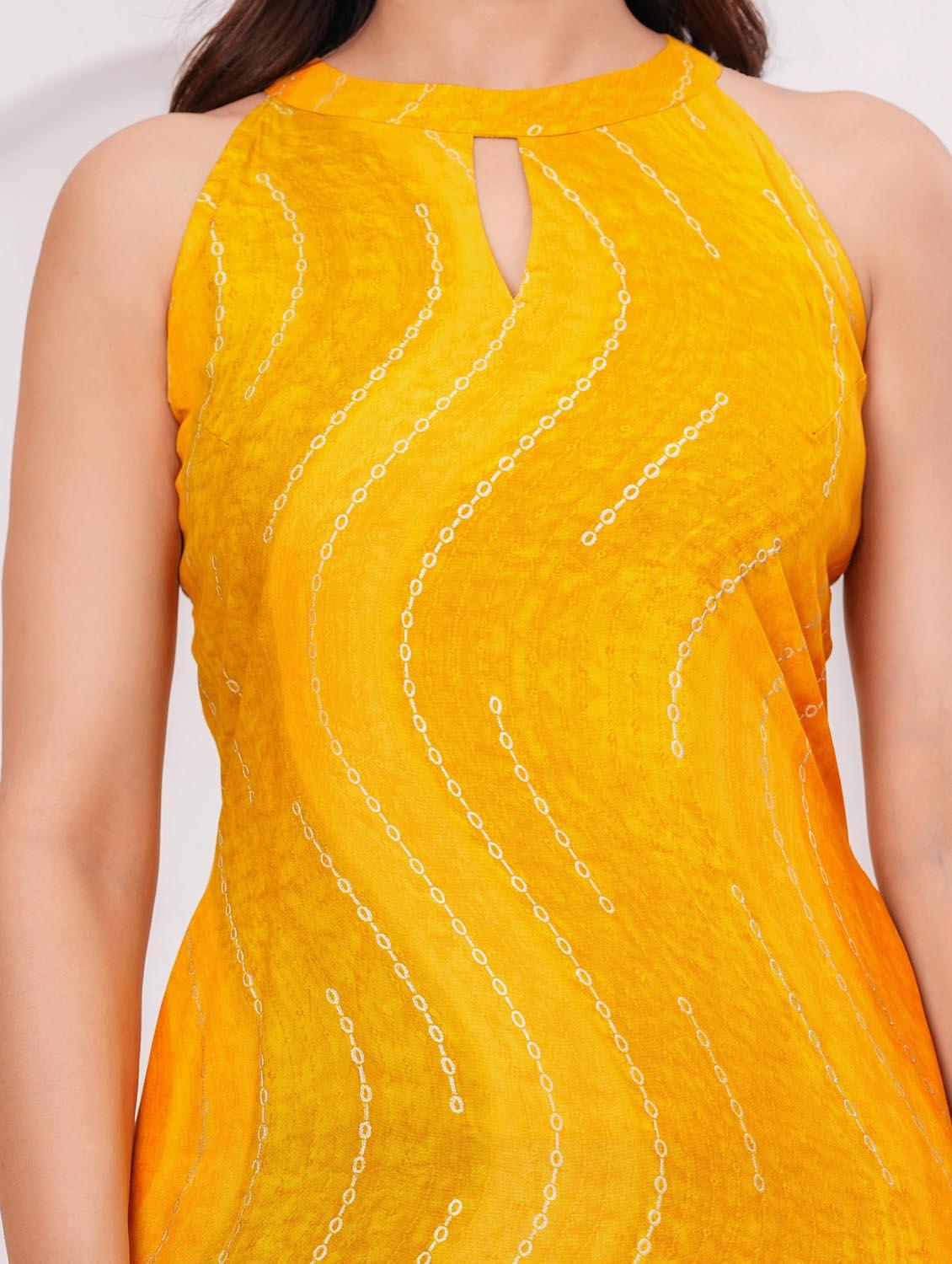 women printed halter neck straight kurta - 21991097 - Standard Image - 6