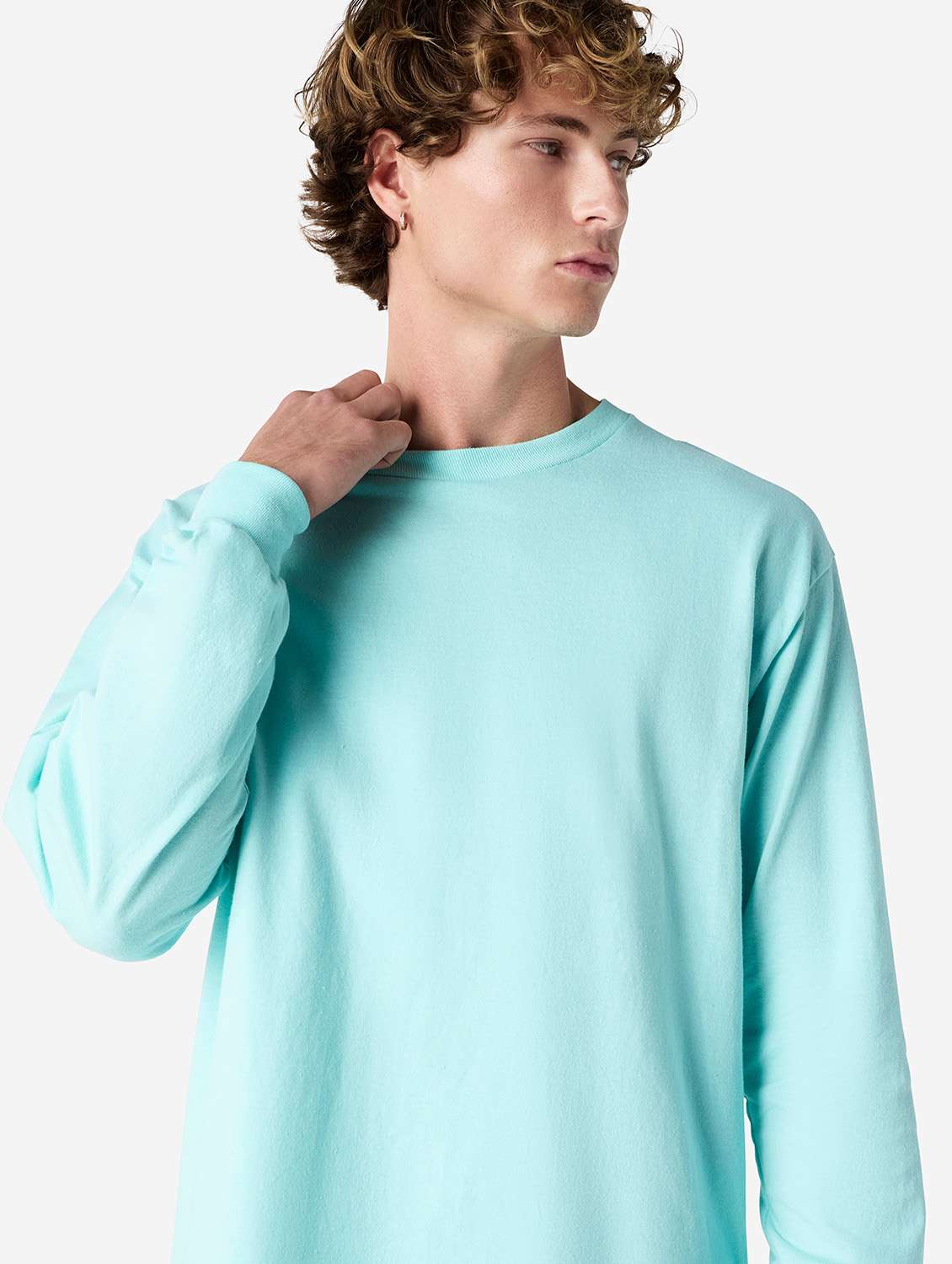unisex solid long sleeve relaxed fit t-shirt - 21991171 -  Standard Image - 1