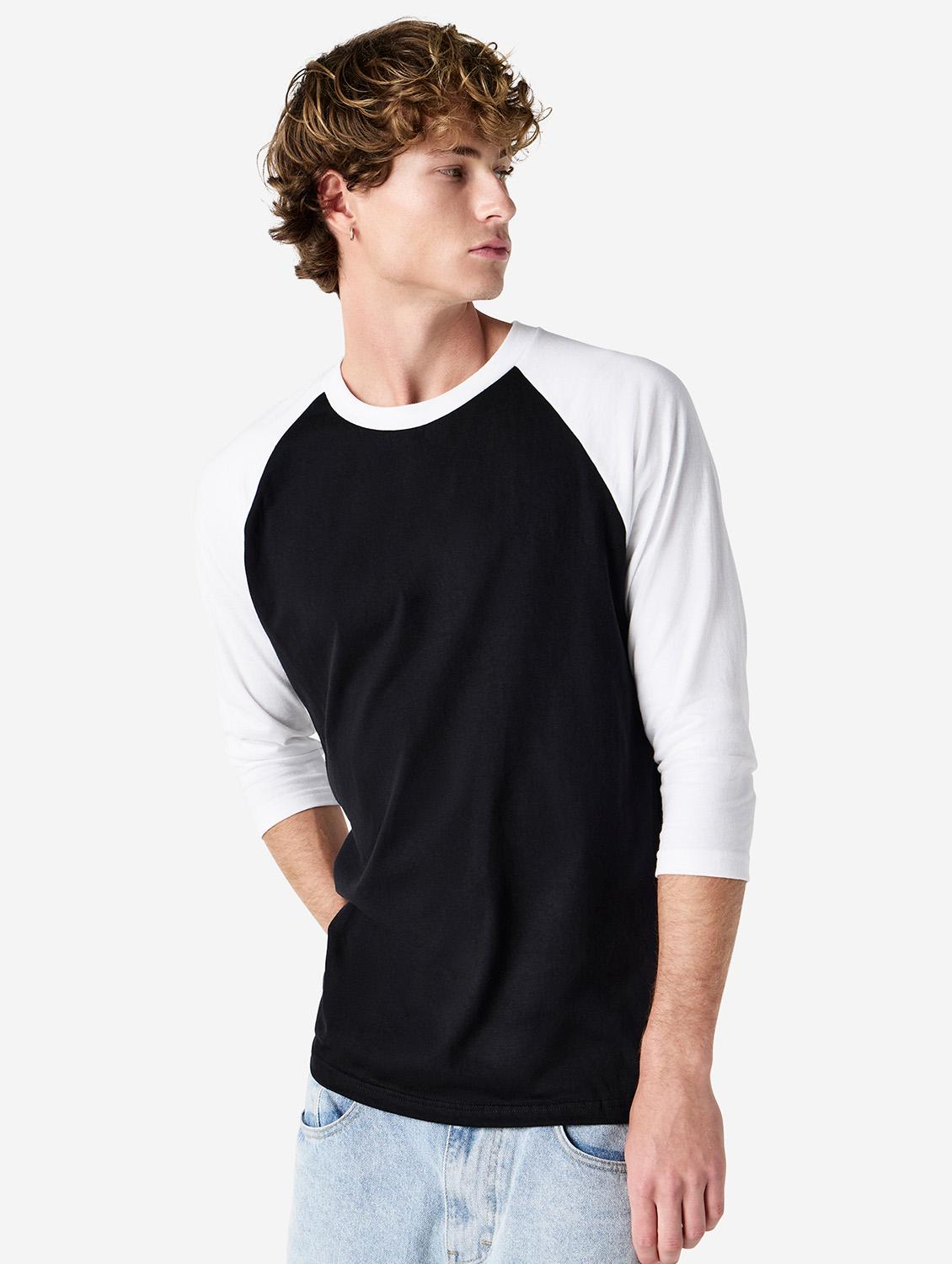 unisex color block long sleeve regular fit t-shirt - 21991176 - Standard Image - 1