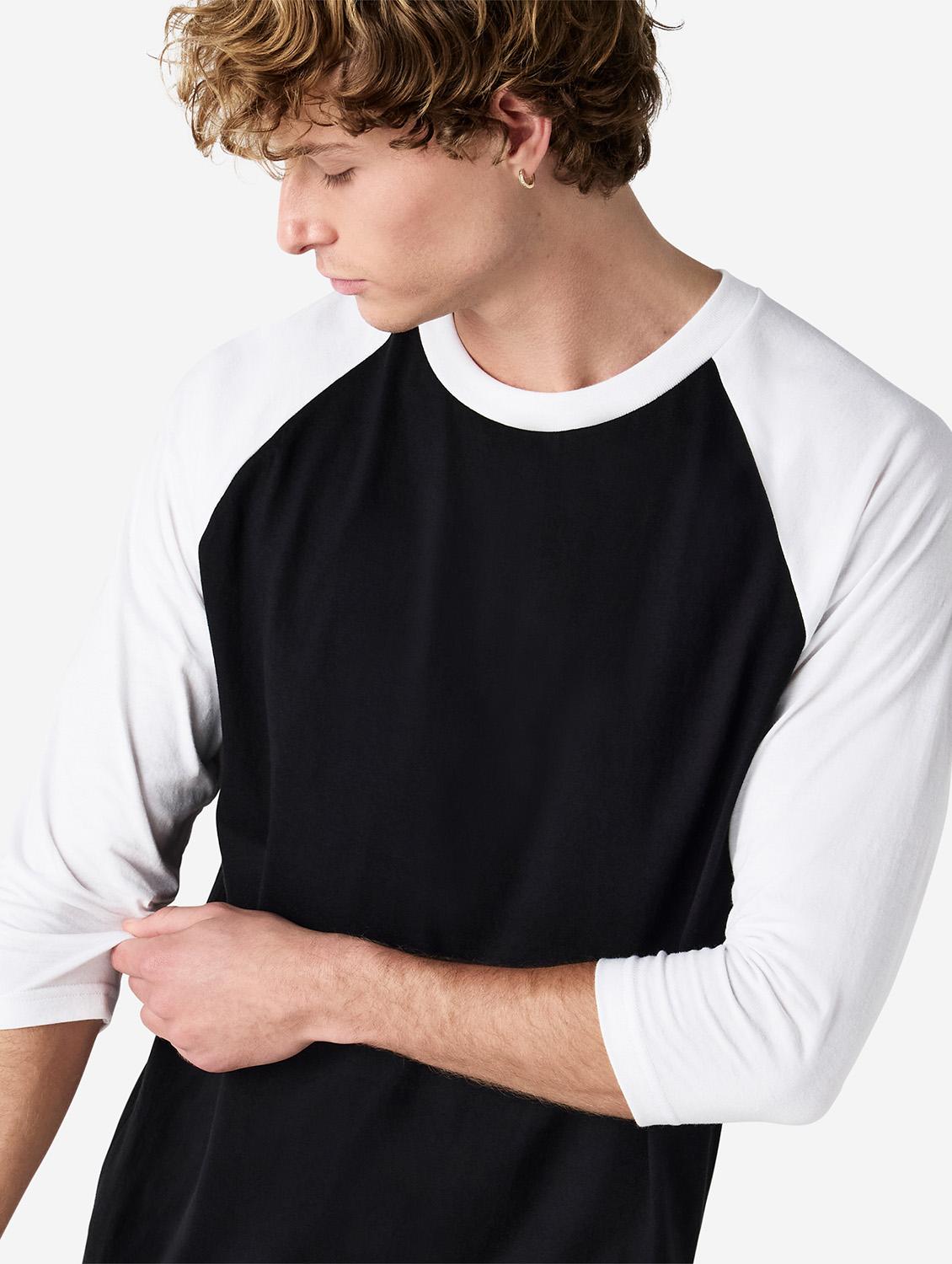 unisex color block long sleeve regular fit t-shirt - 21991176 - Standard Image - 4