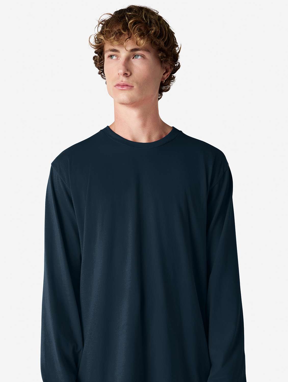 unisex solid long sleeve relaxed fit t-shirt - 21991179 - Standard Image - 1