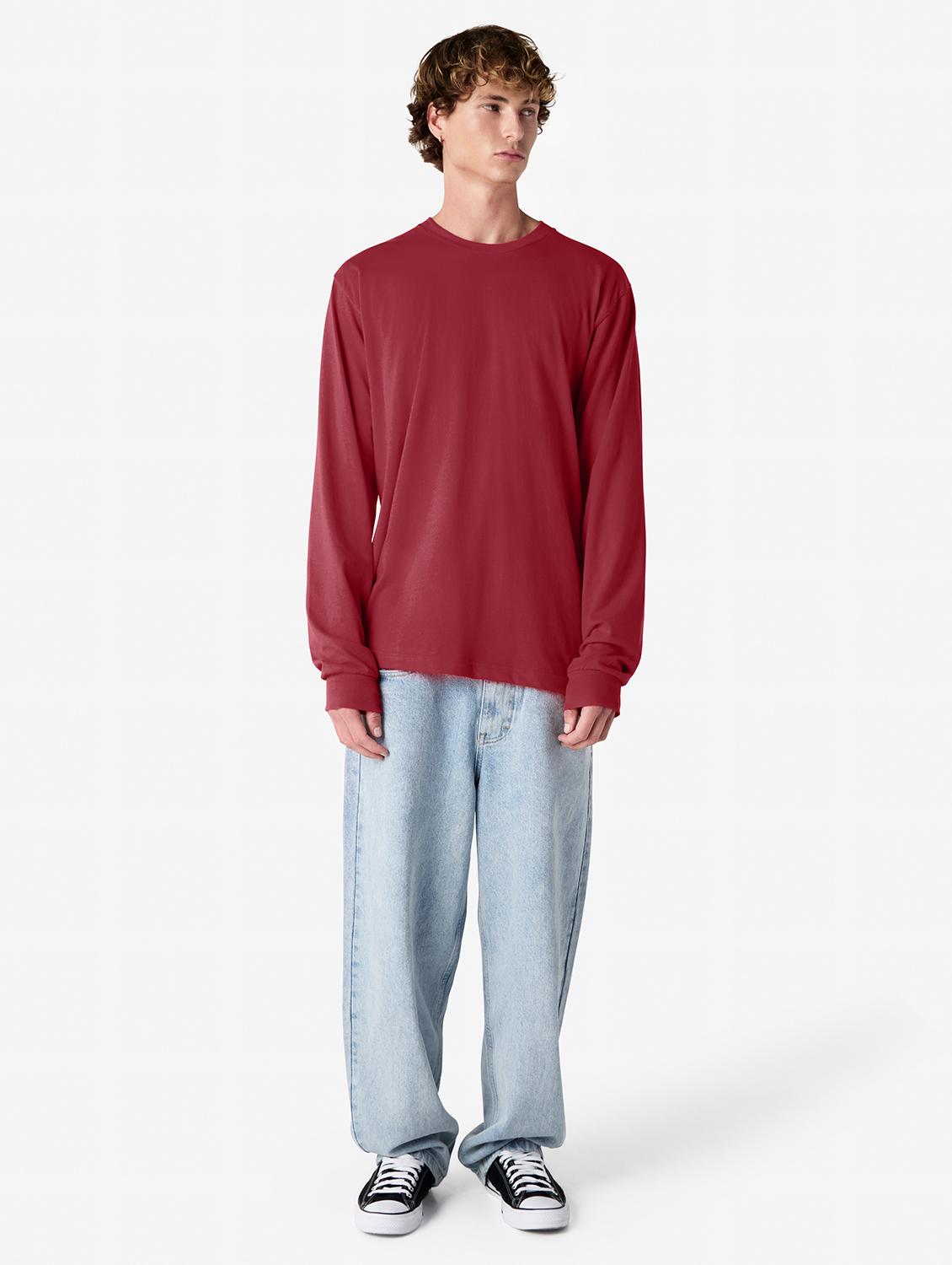 unisex solid long sleeve relaxed fit t-shirt - 21991180 - Standard Image - 4