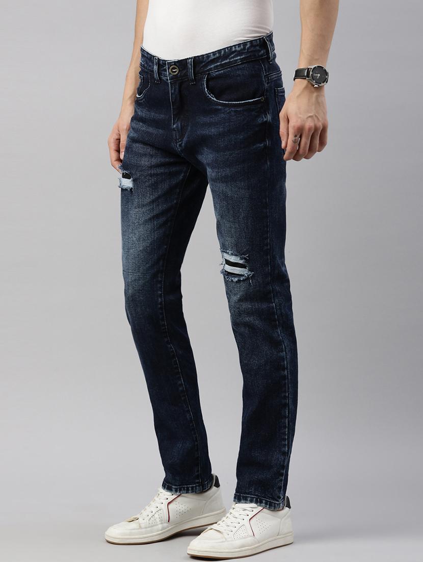 men distress mid rise slim fit jeans - 21991190 - Standard Image - 1