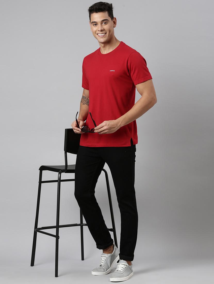 men black plain mid rise full length jeans - 21991191 - Standard Image - 4
