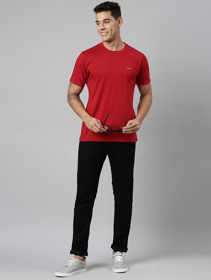 men black plain mid rise full length jeans - 21991191 - Standard Image - 6