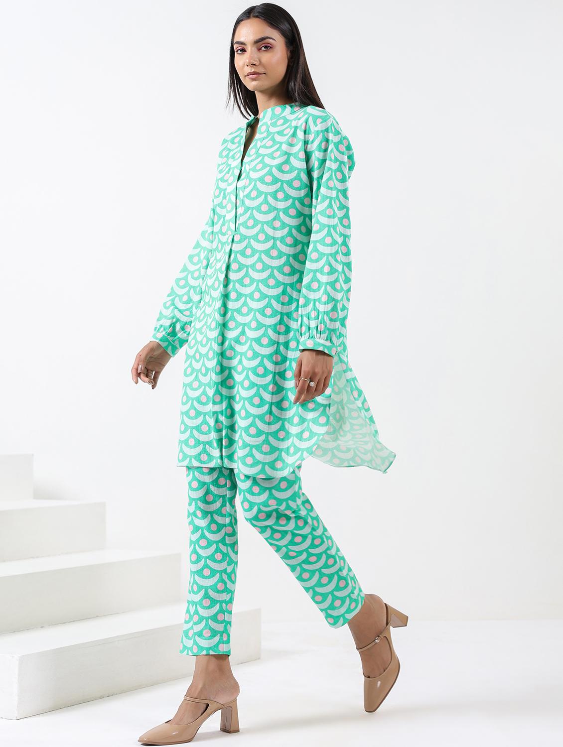 women printed long sleeve ethnic co-ord set - 21991265 - Standard Image - 1