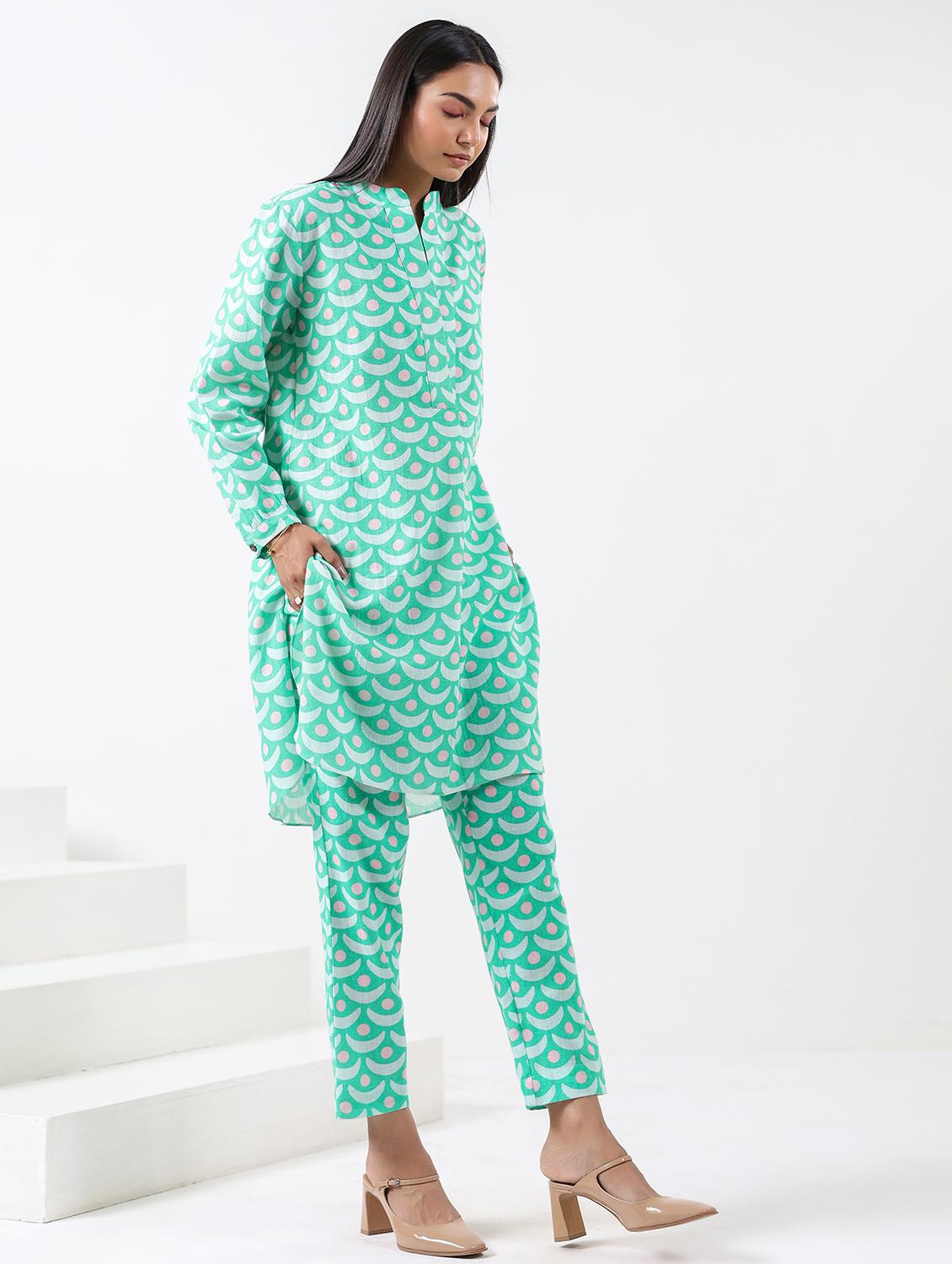 women printed long sleeve ethnic co-ord set - 21991265 - Standard Image - 4