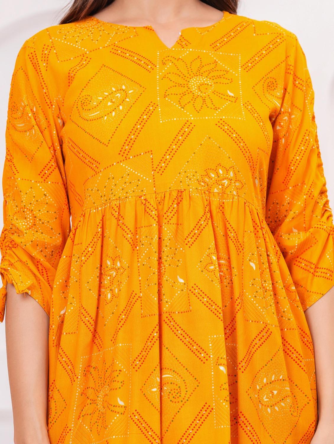 women printed side tie up sleeve peplum top - 21991353 - Standard Image - 4
