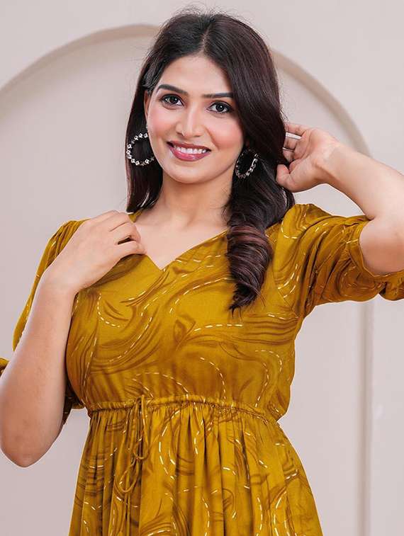 women printed puff sleeve peplum top - 21991356 -  Standard Image - 1