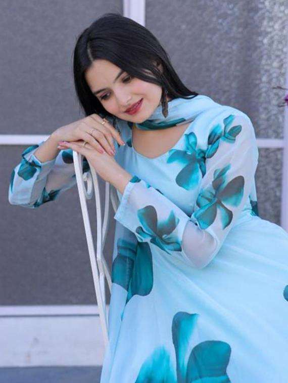 women floral print long sleeve kurta and dupatta set - 21991364 -  Standard Image - 1