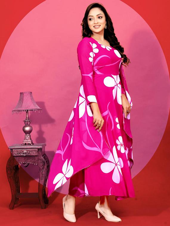 women floral print long sleeve kurta and dupatta set - 21991365 -  Standard Image - 1