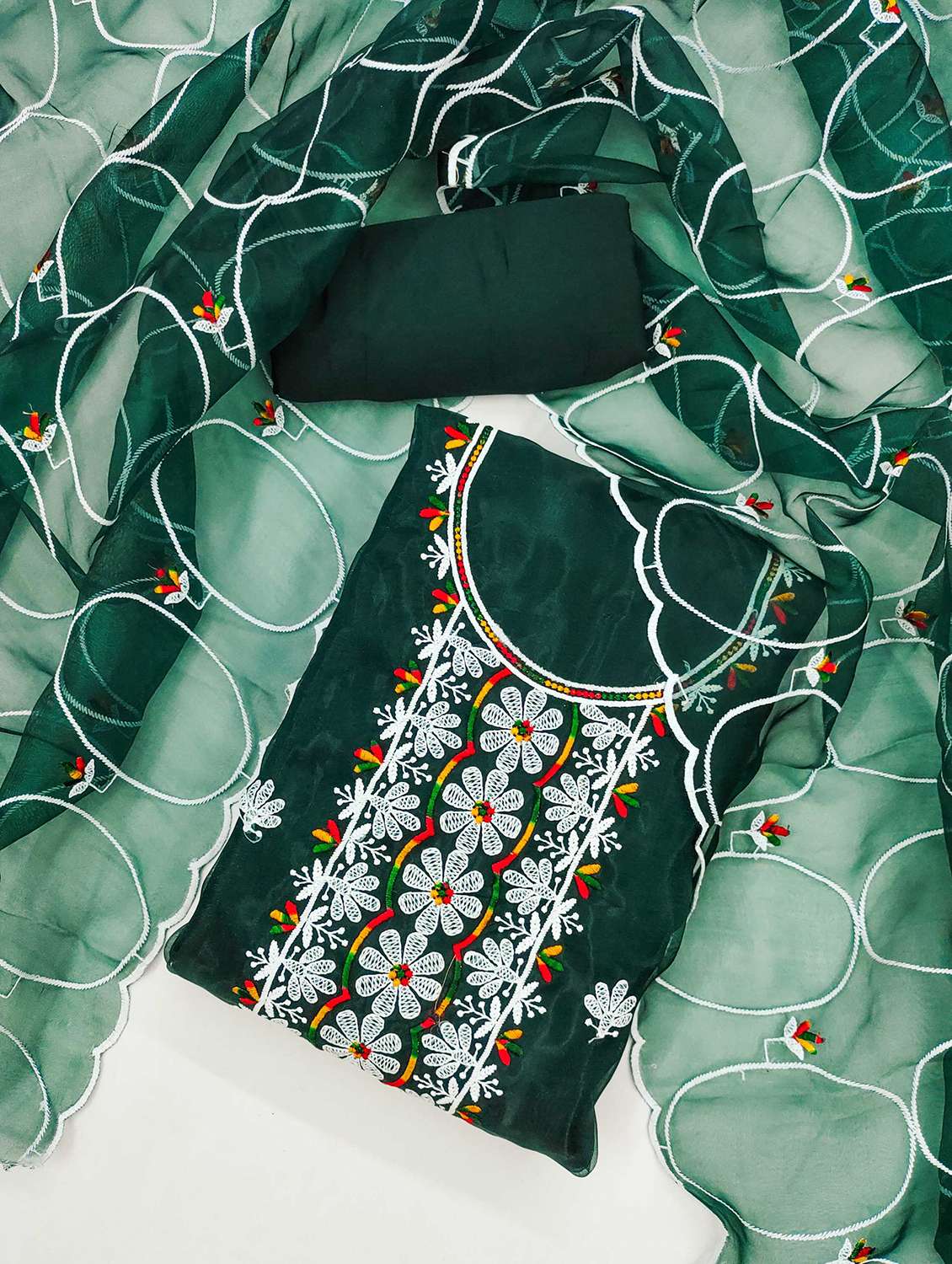 women solid with work embroidered unstitched suit set - 21991401 -  Standard Image - 1