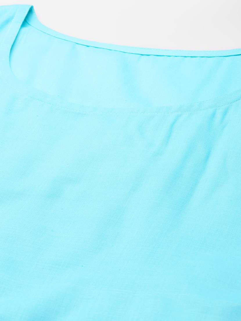 women solid with work long sleeve chikankari kurti - 21991571 -  Standard Image - 6