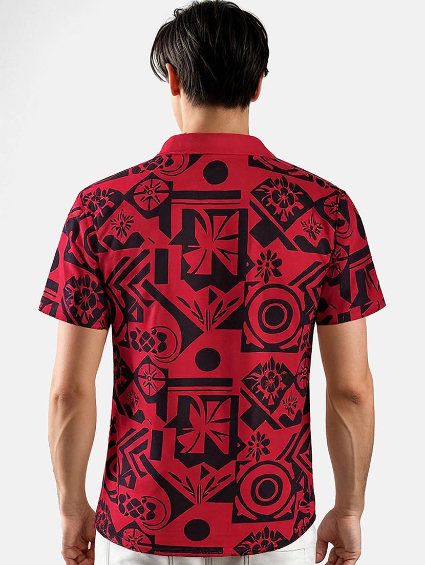 men printed short sleeve regular fit polo t-shirt - 21991608 -  Standard Image - 1
