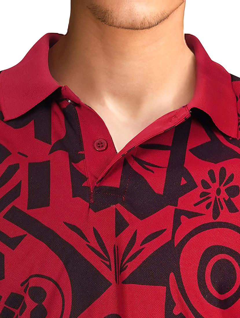 men printed short sleeve regular fit polo t-shirt - 21991608 - Standard Image - 4