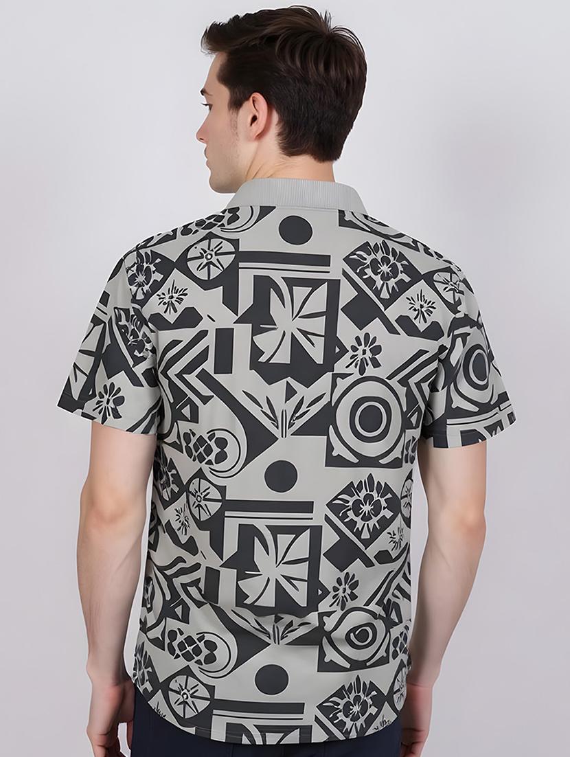 men printed short sleeve regular fit polo t-shirt - 21991609 -  Standard Image - 1