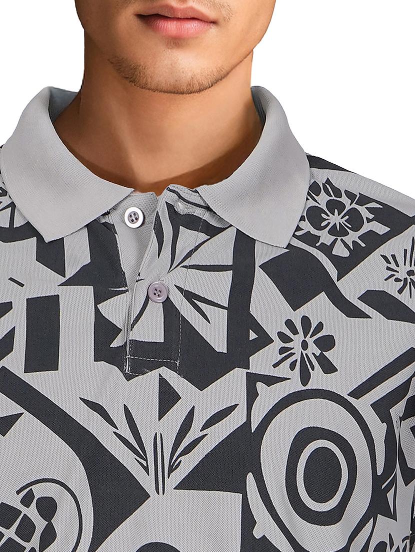 men printed short sleeve regular fit polo t-shirt - 21991609 - Standard Image - 4