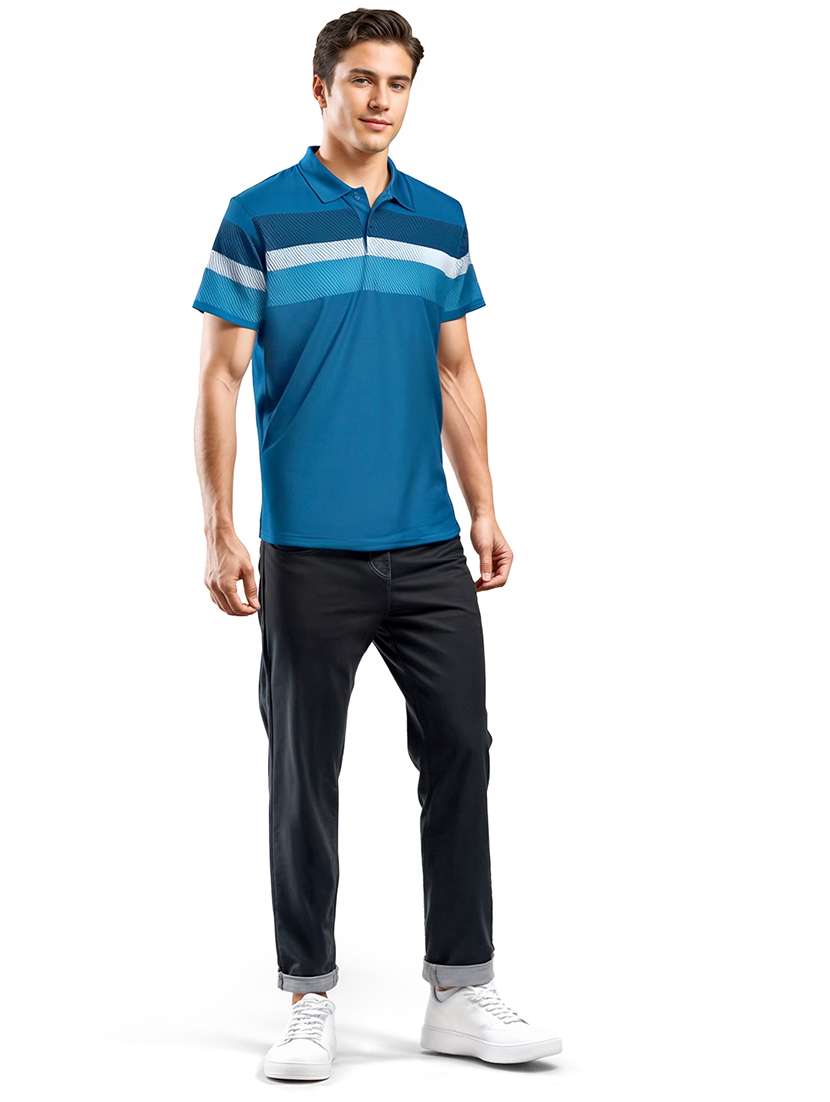 men striped short sleeve regular fit polo t-shirt - 21991611 -  Standard Image - 4