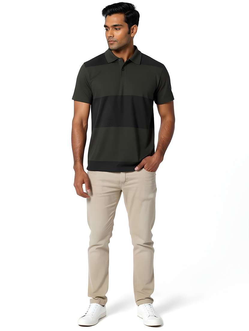 men color block short sleeve regular fit polo t-shirt - 21991615 - Standard Image - 4