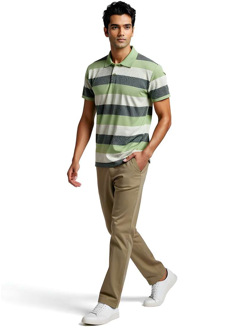 men striped short sleeve regular fit polo t-shirt - 21991616 -  Standard Image - 4