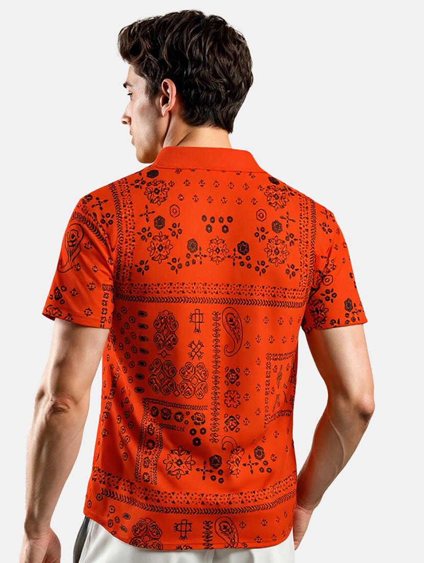 men printed short sleeve regular fit polo t-shirt - 21991618 -  Standard Image - 1