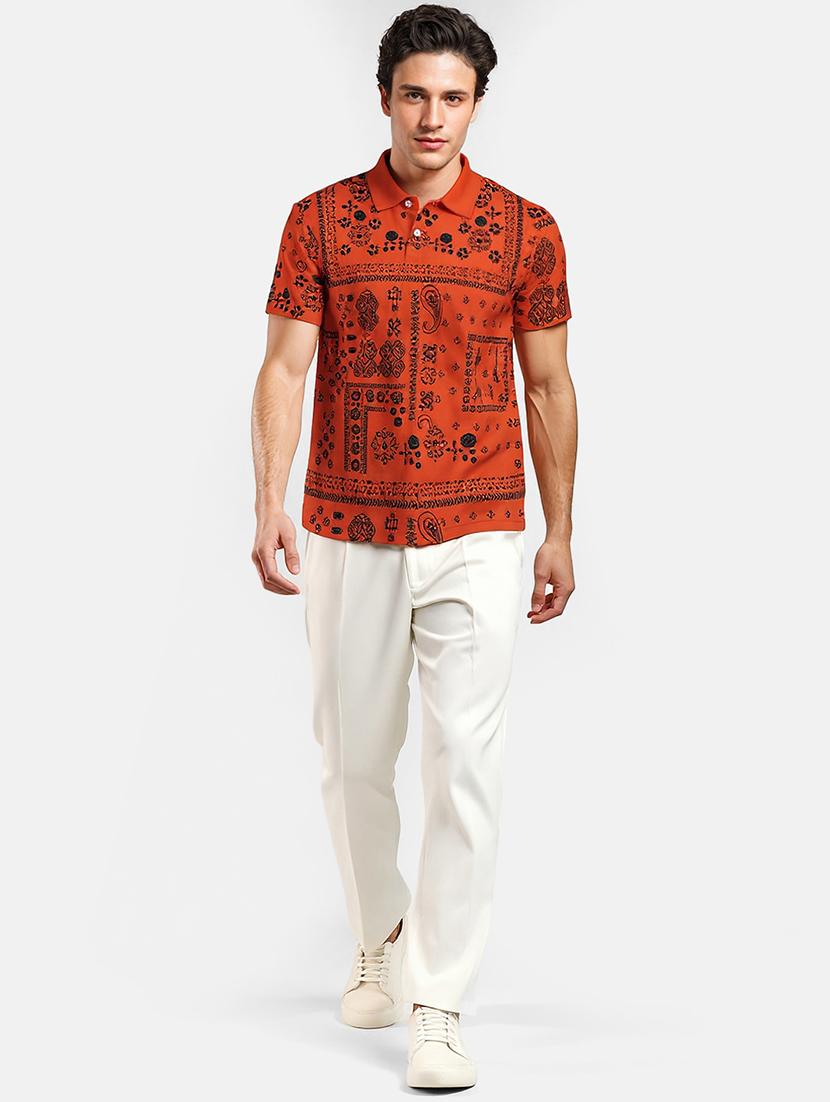 men printed short sleeve regular fit polo t-shirt - 21991618 - Standard Image - 4