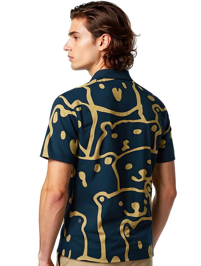 men printed short sleeve regular fit polo t-shirt - 21991619 -  Standard Image - 1