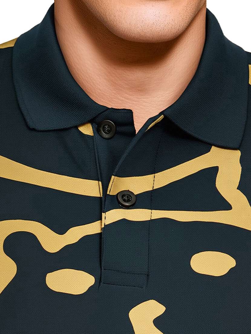 men printed short sleeve regular fit polo t-shirt - 21991619 -  Standard Image - 4