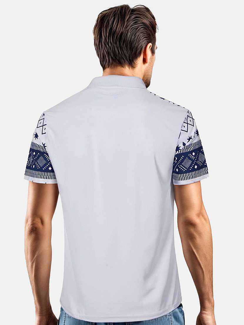 men printed short sleeve regular fit polo t-shirt - 21991620 -  Standard Image - 1