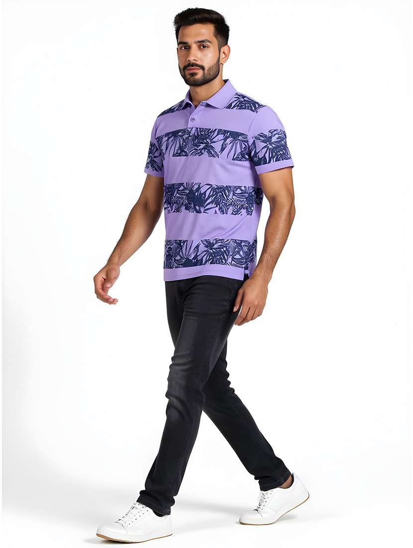 men printed short sleeve regular fit polo t-shirt - 21991623 -  Standard Image - 4