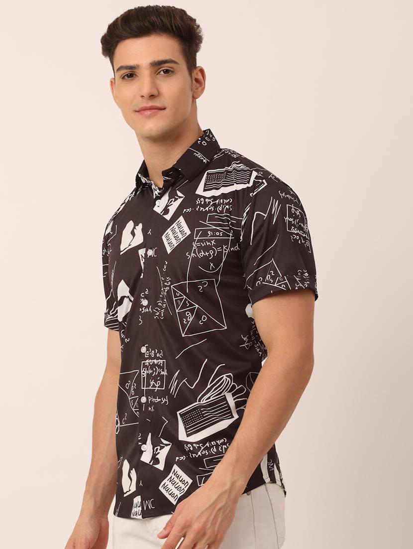 men printed short sleeve regular fit casual shirt - 21991667 -  Standard Image - 1