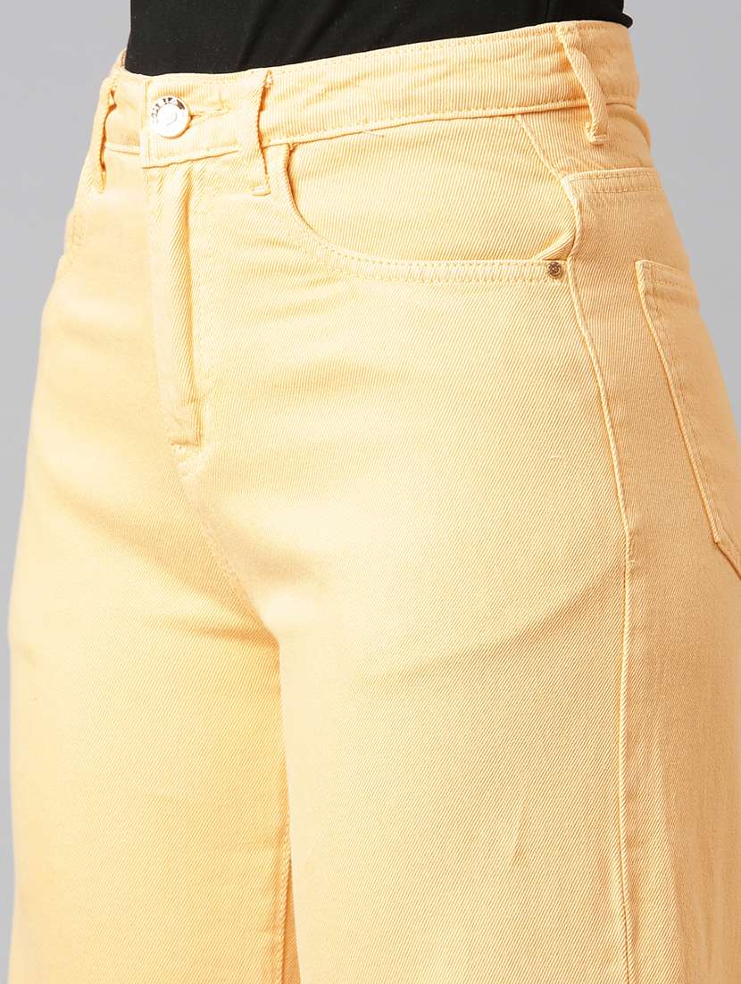 women solid high rise wide leg jean - 21991810 -  Standard Image - 6