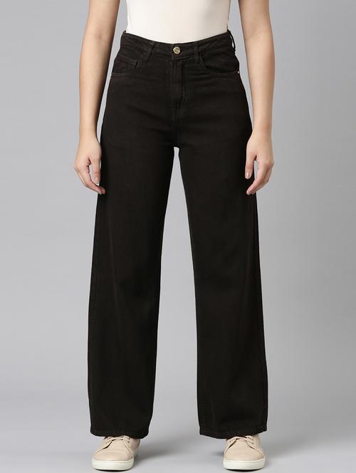 women solid high rise wide leg jean - 21991811 -  Standard Image - 0