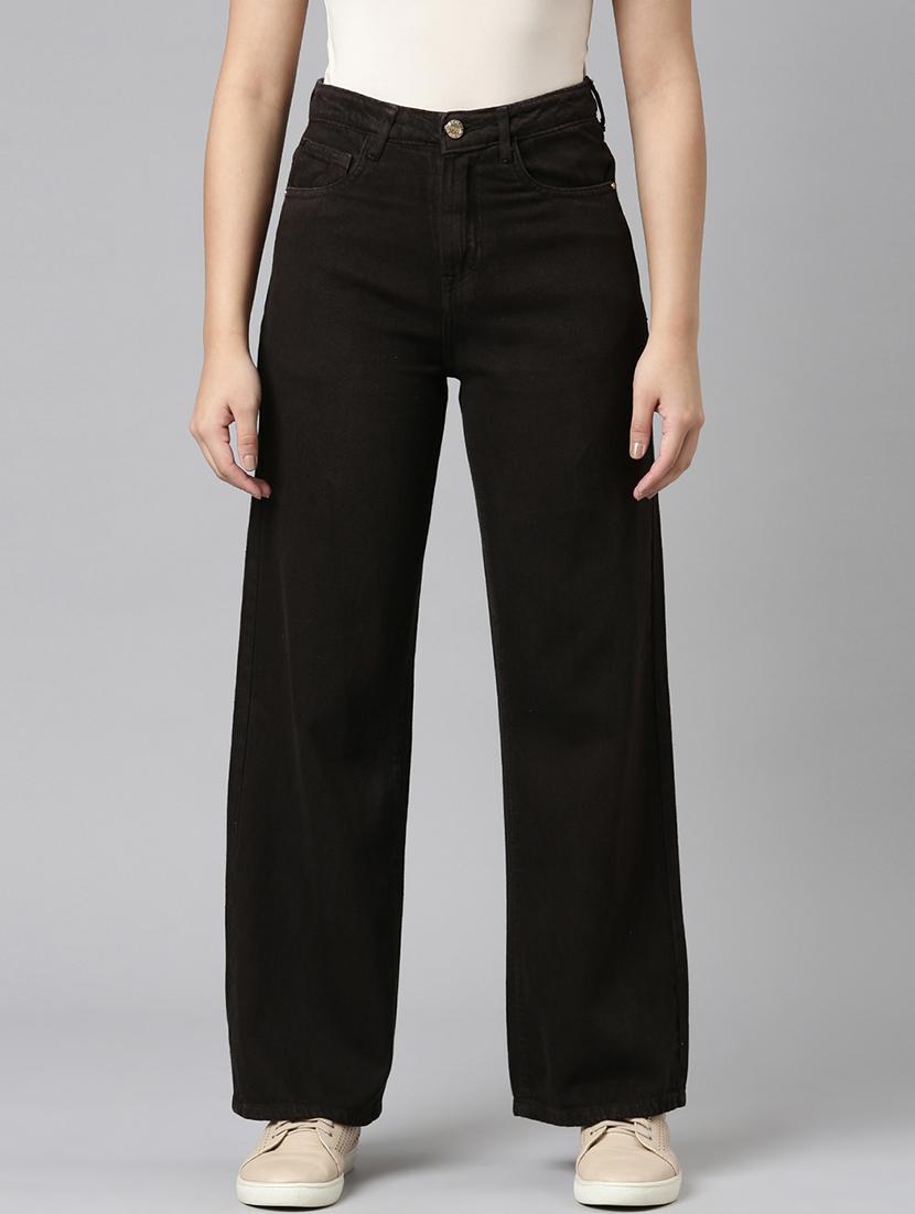 women solid high rise wide leg jean - 21991811 -  Zoom Image - 0