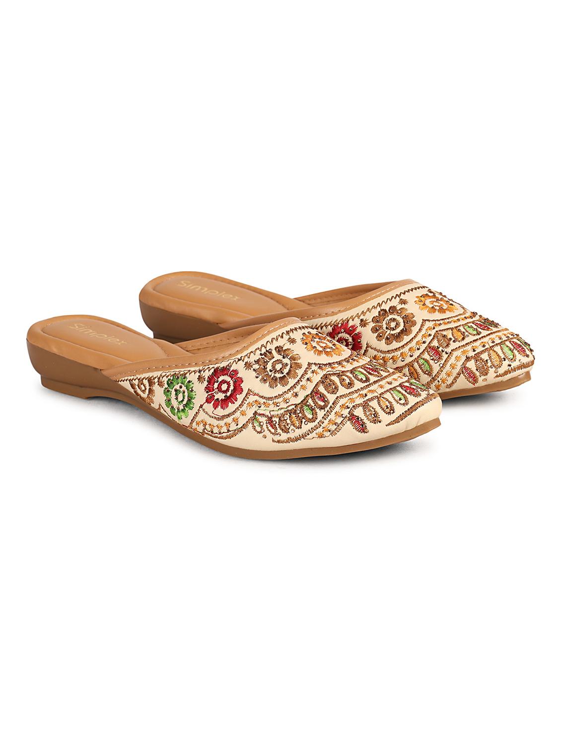 women embroidered slip on mules - 21991818 -  Standard Image - 1