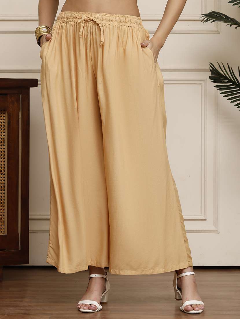 women pack of 2 solid flared palazzo - 21991888 -  Standard Image - 1