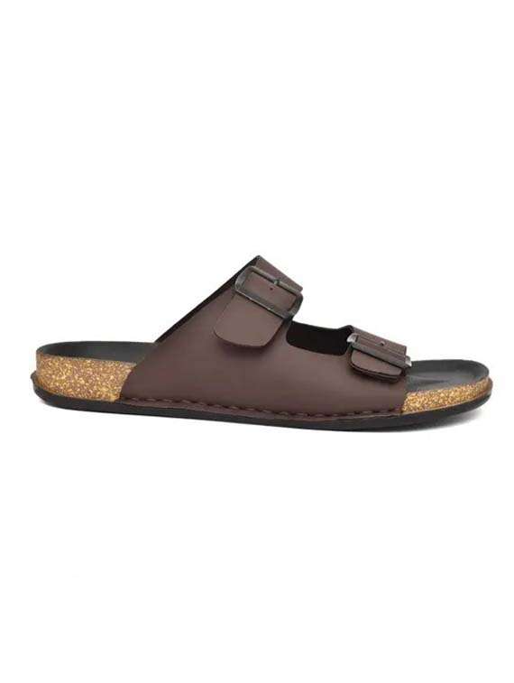 men brown slip on sandal - 21991896 -  Standard Image - 1