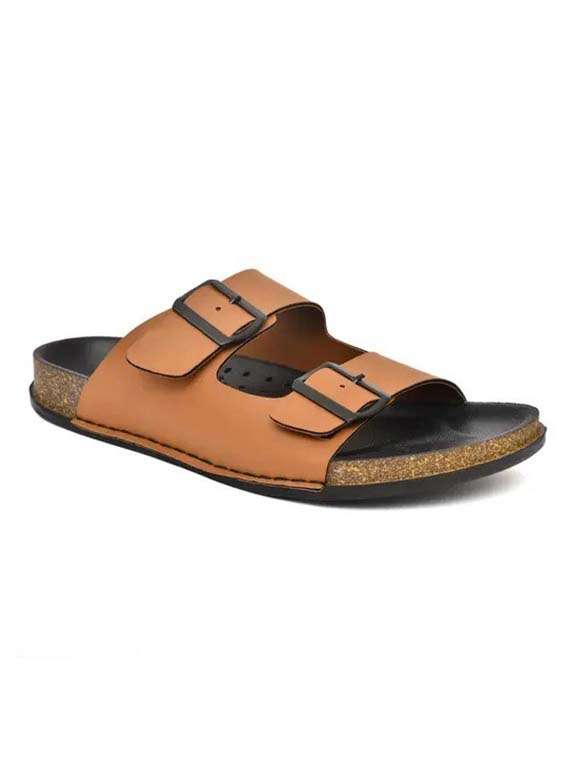 men tan slip on sandal - 21991898 -  Standard Image - 1