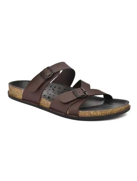 men brown slip on sandal - 21991903 -  Standard Image - 1