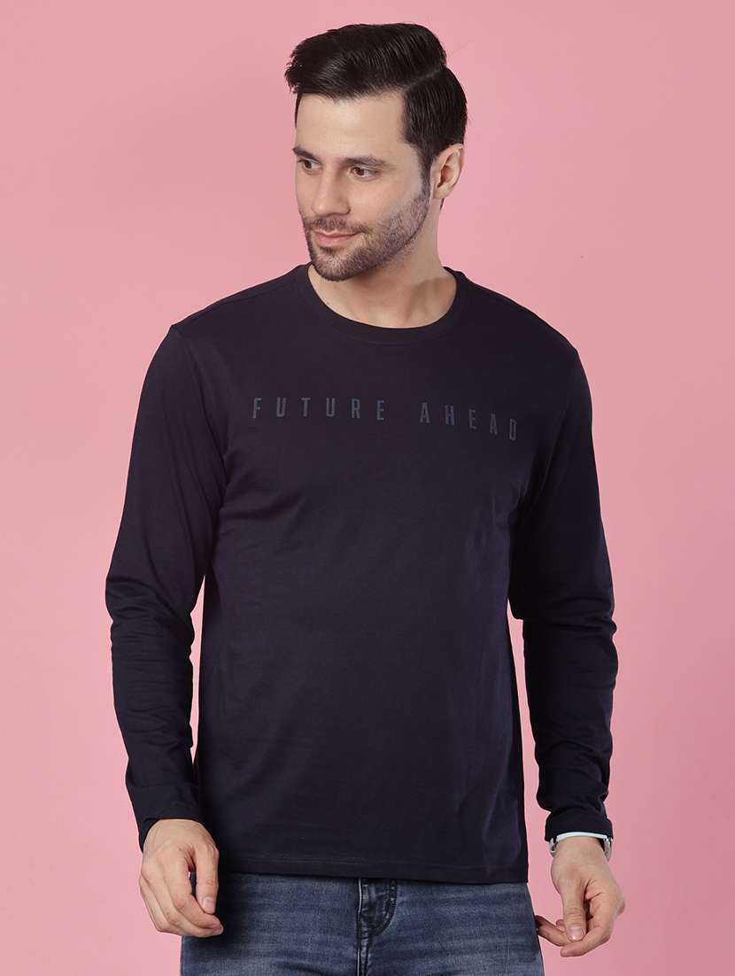 men chest print long sleeve regular fit t-shirt - 21991926 - Standard Image - 1