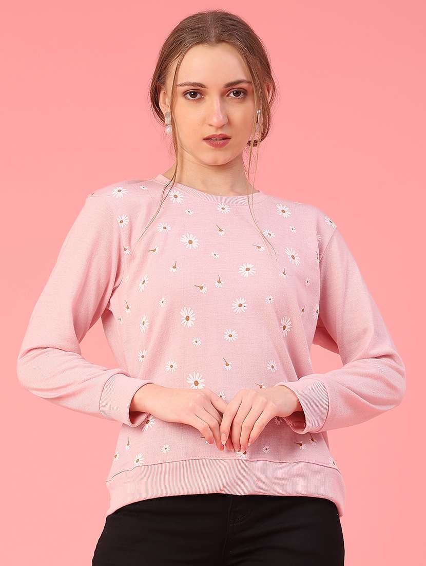 women floral long sleeve waist length pullover - 21991943 -  Standard Image - 1