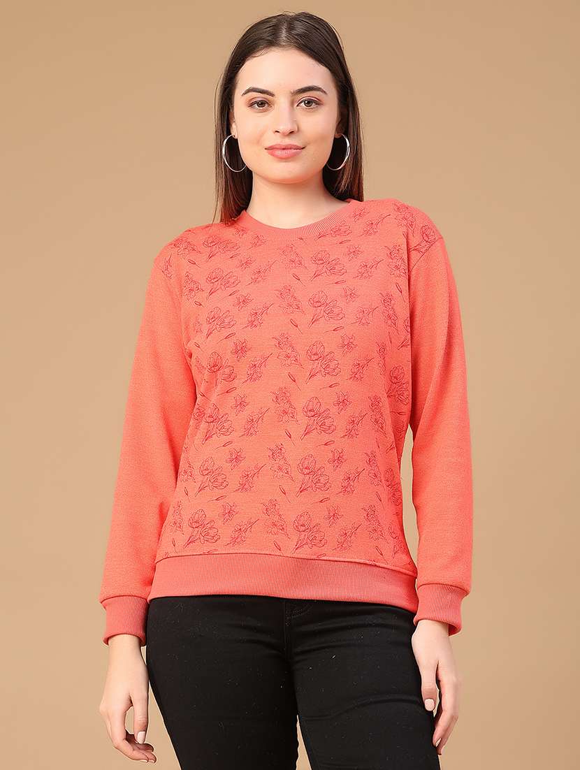 women floral long sleeve waist length pullover - 21991987 -  Standard Image - 1