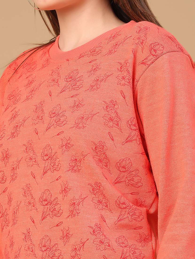 women floral long sleeve waist length pullover - 21991987 -  Standard Image - 4