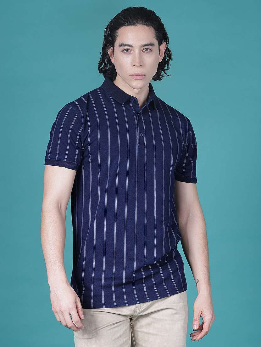 men striped short sleeve regular fit polo t-shirt - 21992054 -  Standard Image - 1